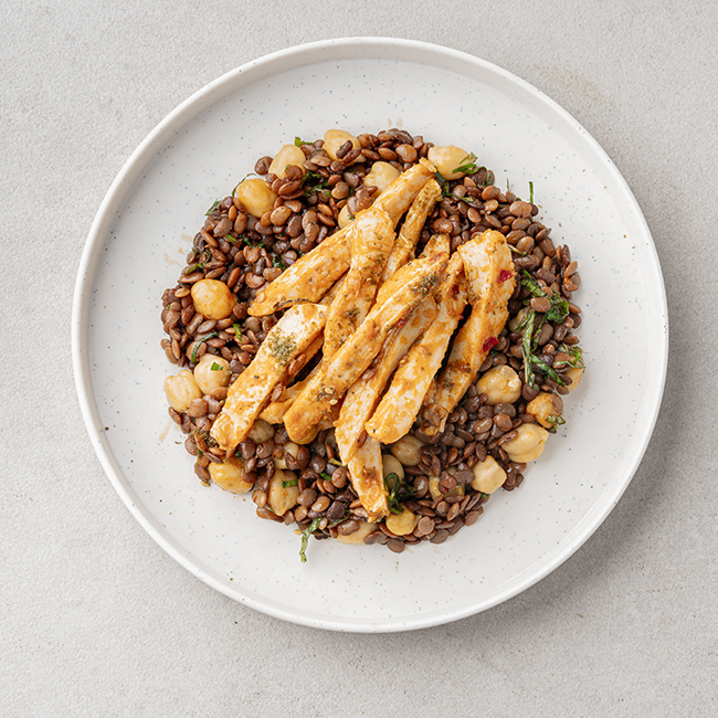 Gulf Spiced Chicken With  Minted Chickpeas & Lentils